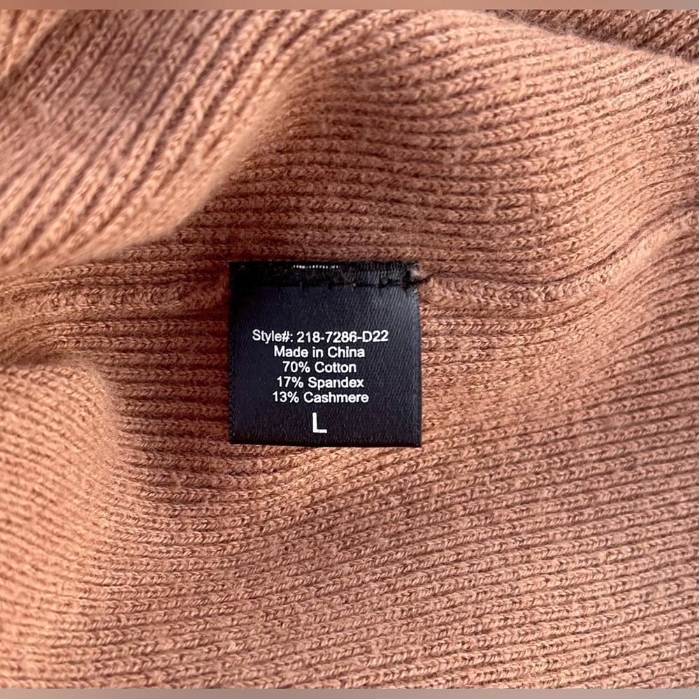 JENNI KAYNE Sleeveless Midi in Clay; Cotton & Cashmere Blend Sweater Dress L - Picture 9 of 10